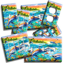 Colorful Aquatic Life Tropical Dolphins Light Switch Outlet Wall Plate Art Decor - £14.32 GBP+