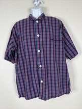 Polo Ralph Lauren Men Size L Check Plaid Button Up Pajama Shirt Short Sleeve - $8.88