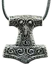 Raven Skane Pendant Thors Hammer Necklace Mjolnir Norse Pagan Jewellery - £7.87 GBP