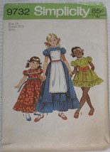 Simplicity Pattern 9732 Girls Prairie Style Dress and Apron Size 10 Vintage 70&#39;s - £6.24 GBP