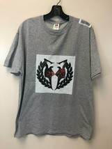 Fruit of the Loom Gray Men&#39;s Large T-Shirt Wolf Design Graphic Tee, New - $8.99