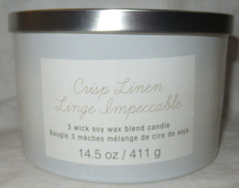 Ashland 14.5 oz 3-wick Soy Wax Blend Jar Candle Summer CRISP LINEN - £27.91 GBP