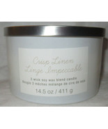 Ashland 14.5 oz 3-wick Soy Wax Blend Jar Candle Summer CRISP LINEN - £28.04 GBP