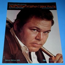 Roy Clark Sheet Music Yesterday When I Was Young Vintage 1966 TRO Deluxe Edition - £19.65 GBP
