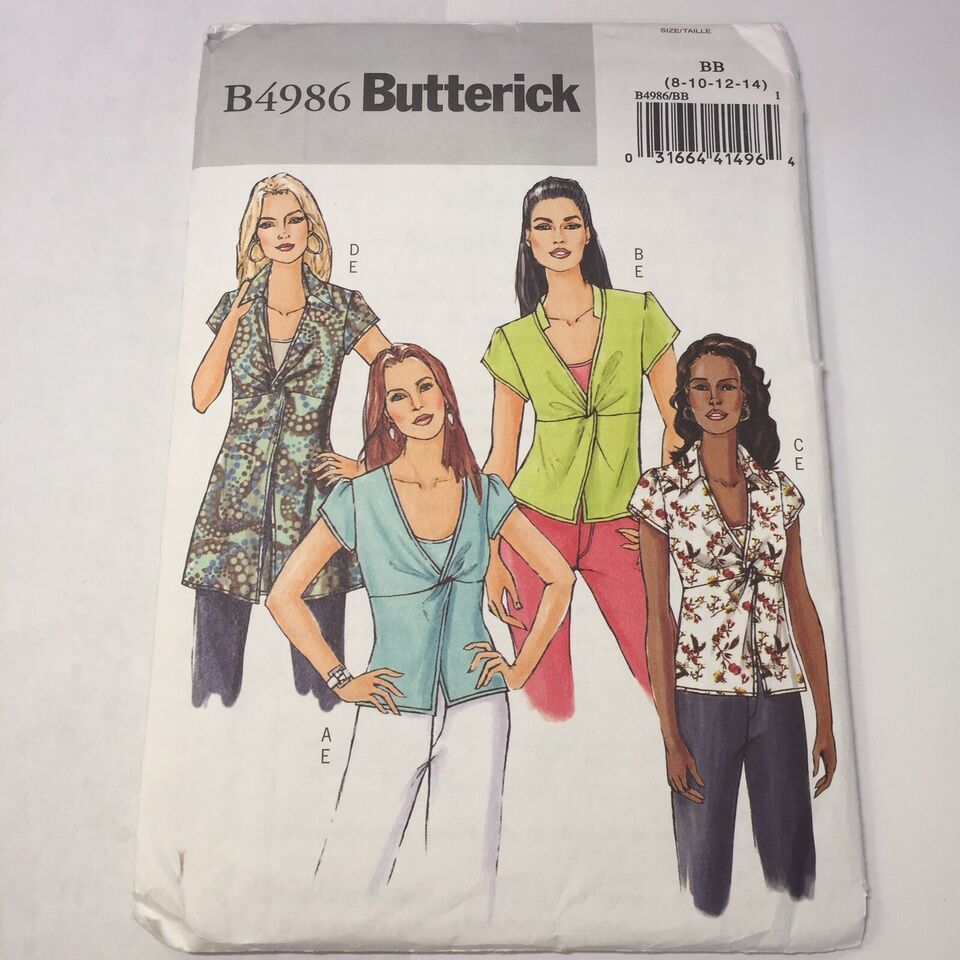 Butterick 4986 Size 8-14 Misses' Top and Camisole - £10.27 GBP