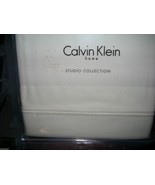 CALVIN KLEIN &quot;classic cord sheeting &quot;  2PC KING PILLOWCASES CREAM  Bnip - £55.20 GBP