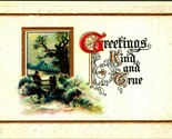Christmas Greetings Kind and True Gilt Embossed UNP Unused DB Postcard C4 - $15.79