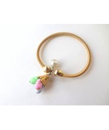 Sarah Coventry Gold Coil Bracelet with Pastel Charms - $68.75 CAD