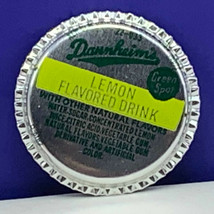 Dairy milk bottle cap farm advertising vtg label Metal lid Dannheims Lemon green - £6.29 GBP