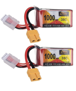 Lot of 2 ZOP Power 11.1V 1000mAh 35C 3S LiPo Battery XT60 Plug for RC Drone - $620.06 MXN