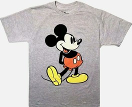 Disney Men&#39;s Giant Mickey Mouse Gray Graphic T-Shirt Charcoal Snow Heather Small - £14.28 GBP