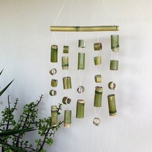 Bamboo windchime Eco-friendly decor for outdoor Ggarden gift Japanese wi... - $35.00