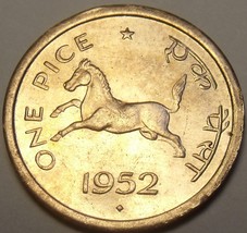 Gem Unc India 1952 Pice~Horse~Equus caballus Equidae~Awesome - £3.27 GBP
