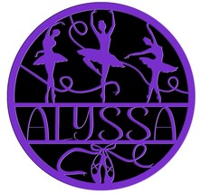 Ballerina Personalized name plaque wall hanging sign – two laser cut layers - £27.37 GBP