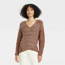 Universal Thread Women&#39;s V-Neck Pullover Sweater Brown Size XXL - £14.49 GBP