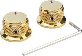 2 Pcs Electric Bass Guitar Metal Flat-top Hat-Shaped Volume Knob 6mm (15... - $4.99