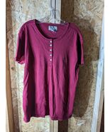 abercrombie fitch medium size red short sleeve polo style shirt - $19.74