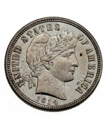 1914-D 10C Barber Dime Choix Bu W/Complet Mint Luster Et Excellent Oeil ... - $2,968.45 MXN