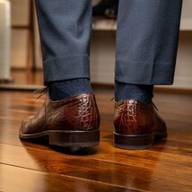 Marco Di Milano Genuine Alligator Oxford Leather Shoes Bono Brown image 8