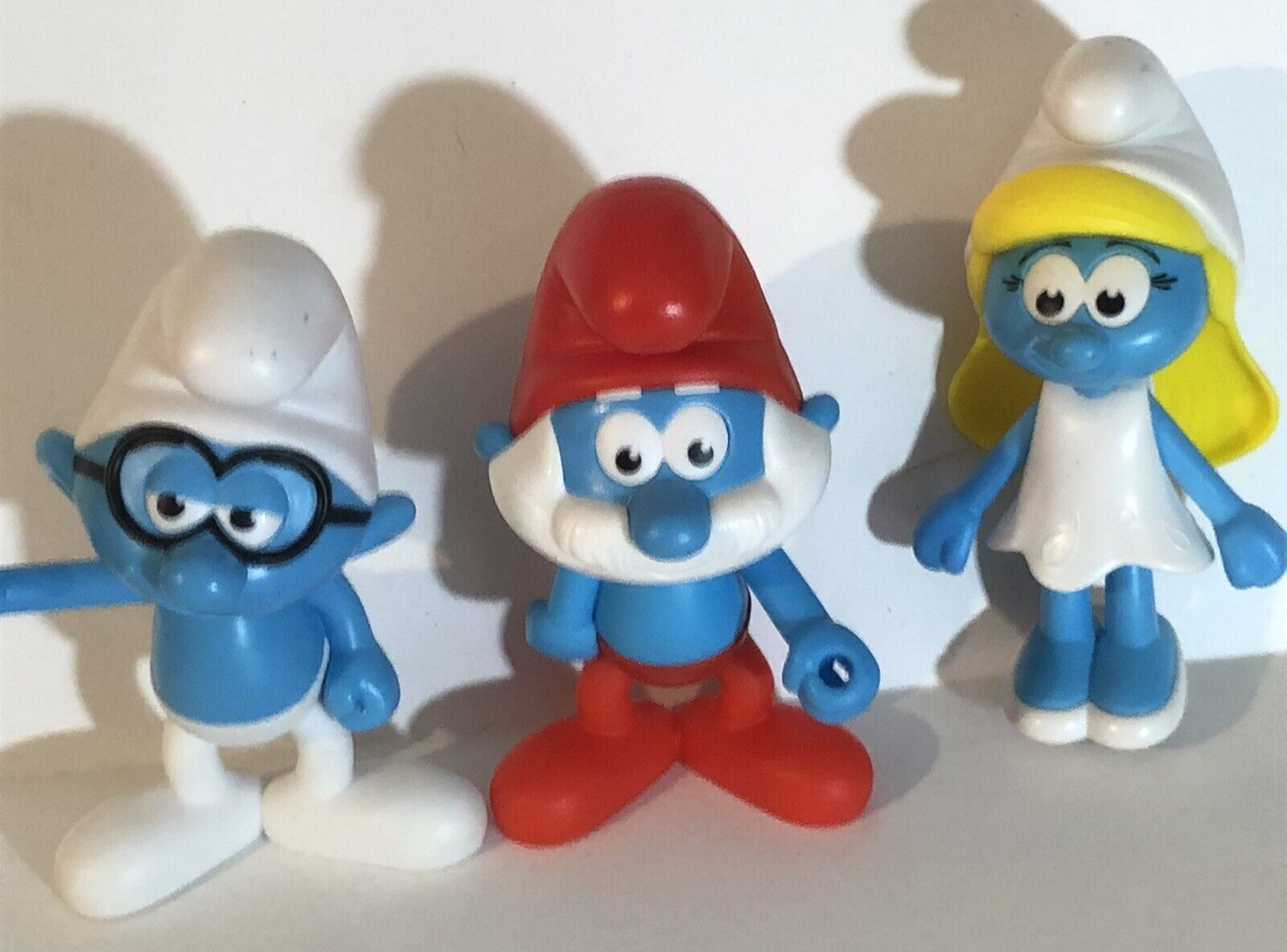 The Smurfs Fast Food Toys Lot Of 3 Pap Smurf Brainy Smurfette T8 - $5.93