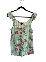 TORRID Womens Top Mint Green Floral Ruffle Cami Camisole Sz 0X (Large) - $14.39