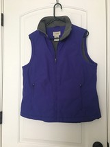 LL Bean Women&#39;s Zip Up Vest Zip Pockets Size Medium Bluish - £30.36 GBP