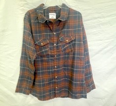 Men’s Mission Ridge Brown Rust Flannel Button Down Shirt Size XL - $285.10 MXN