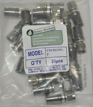 NEW ConnecTec Bag of 25 Compression Connectors for Coax Model# CM-RG59C-F - £11.17 GBP