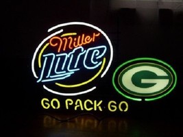 New Miller Lite Green Bay Packers Go Packers Neon Sign 24&quot;x20&quot; - $249.99