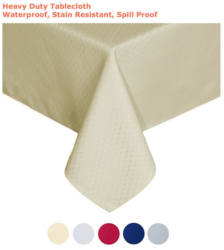 Primary image for Tektrum 60"X102" Rectangular Waffle Tablecloth-Waterproof/Stain Resistant -Beige