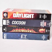 4 VHS Movies Daylight, Cocoon, Armageddon, E.T. - £8.65 GBP