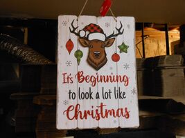 &quot;It&#39;s Beginning Look A Lot Like Christmas&quot; Wall Window Hang Decor 13.5X9... - $237.95 MXN