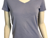 Eddie Bauer Women's Knit T-Shirt V-Neck Periwinkle M - $12.34