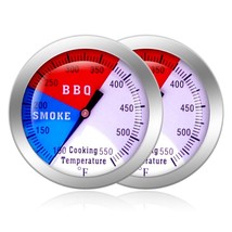 BBQ Thermometer Gauge 2-Pack Charcoal Grill Pit Smoker Temp Gauge Heat I... - $22.75