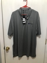NWT Adidas Mens Polyester Gray Polo Shirt Mens SZ 2XL Short Sleeves NEW - $13.85