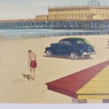 Daytona Beach Florida Ocean Pier Casino Cars People On The Beach Vtg Postcard - £3.91 GBP
