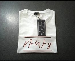 T-shirt - Noway Brand - Size S - Color-White print in Red  - 100% made in Italy - £21.68 GBP