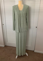 Alex Evenings 2 Pc Ladies Dress Suit Mint Green &amp; Silver Size 12P - £31.65 GBP