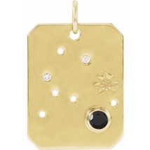 Authenticity Guarantee 
14k Yellow Gold Aquarius Zodiac Constellation Bl... - £423.99 GBP