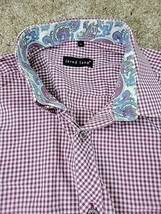 Jared Lang Shirt Mens XL Multicolored Gingham Check Button Up Flip Cuffs... - £13.53 GBP