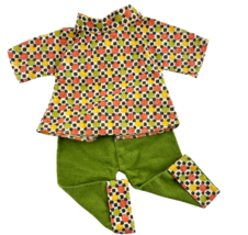 Vintage Handmade 60s Doll Clothes Fashion Top and Pants Geometric Print - $19.27