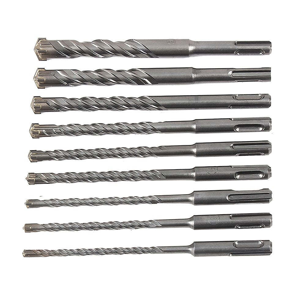9pcs 160mm Drill Bit Electric Hammer Drill Bit Cross Type Carbide SDS Plus Bit 5