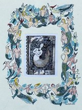 Vintage Caroline Dunn Peace And Joy Mermaid Art Print Fantasy Whimsical Myth - £38.92 GBP