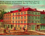 Site of Jefferson Dwelling Philadelphia Pennsylvania PA UNP DB Postcard C14 - $3.91