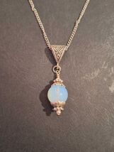 An item in the Jewelry & Watches category: Opal Silver Moonstone necklace Victorian necklace long hook earrings necklace Bo