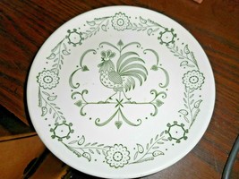 SCIO Provincial 6in Bread &amp; Butter Plate Green Rooster Weathervane Pattern - £7.56 GBP