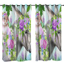 Sweet Pea Spring Bunny and Donkey Curtain - $56.90+