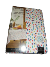 NEW FIESTA Multi Color DOTS Fabric TABLECLOTH 70&quot; Round Indoor Outdoor C... - £27.62 GBP