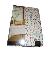 NEW FIESTA Multi Color DOTS Fabric TABLECLOTH 70&quot; Round Indoor Outdoor C... - £27.28 GBP