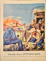 Stetson Cowboy Hats Country Cowboy Cooking Wild West-1948 Vintage Print Ad - $226.83 MXN